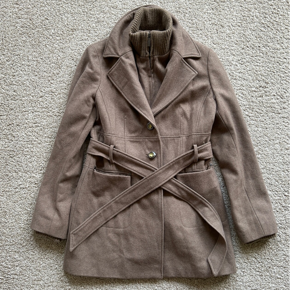 Calvin Klein | Tan Wool Wrap Coat
